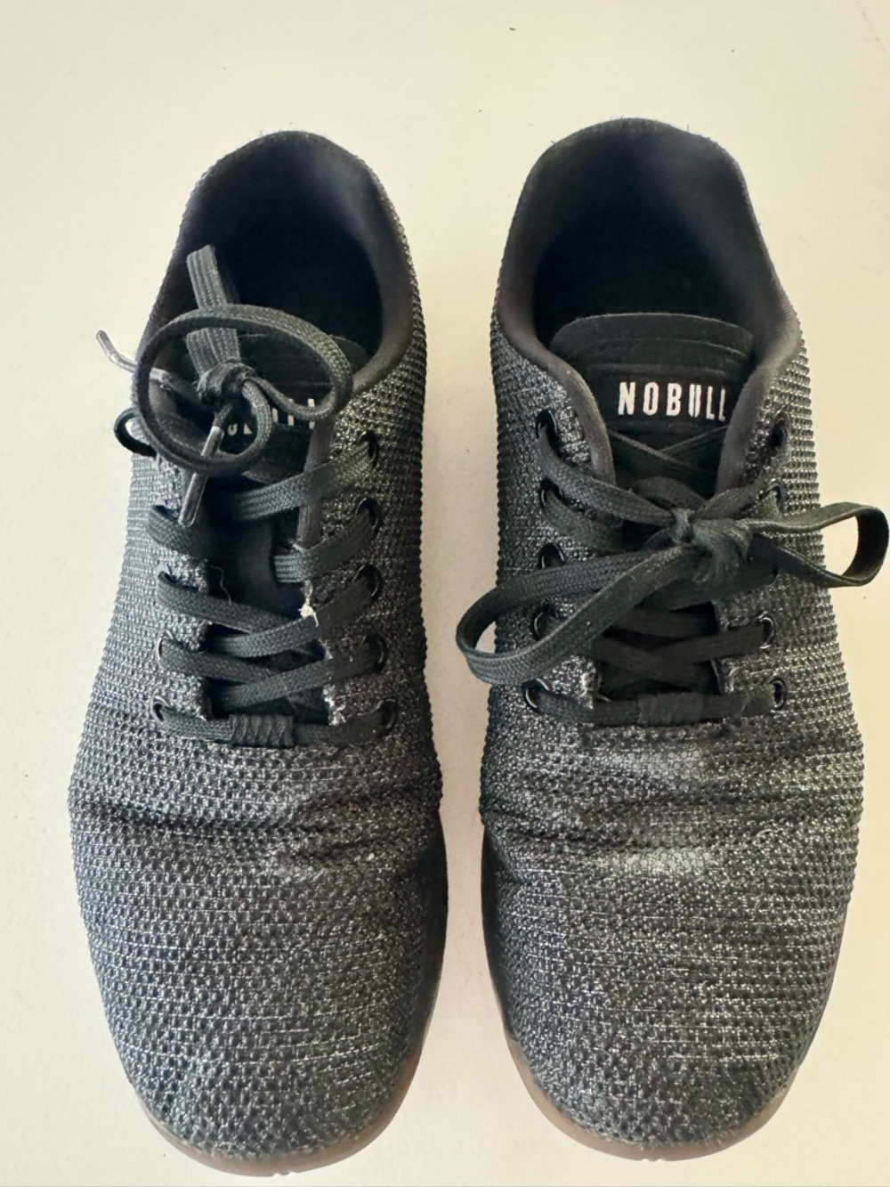 NOBULL Women’s Black Knit Sneaker with Gum Sole size 8
